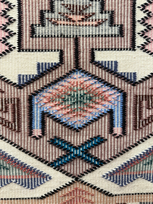 Raised Outline with Burntwater Colors Navajo Rug, by Marie Yazzie
