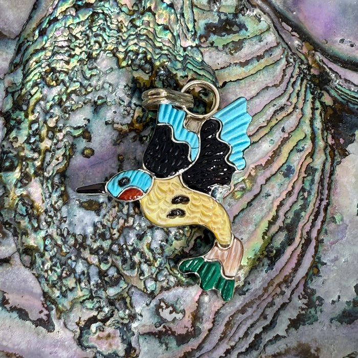 Zuni Inlay Hummingbird Pendant, by Tamara Pinto
