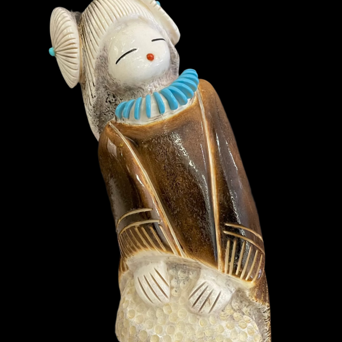 KUNです Corn Grinding Maiden, by Claudia Peina, Zuni– Raven Makes Gallery