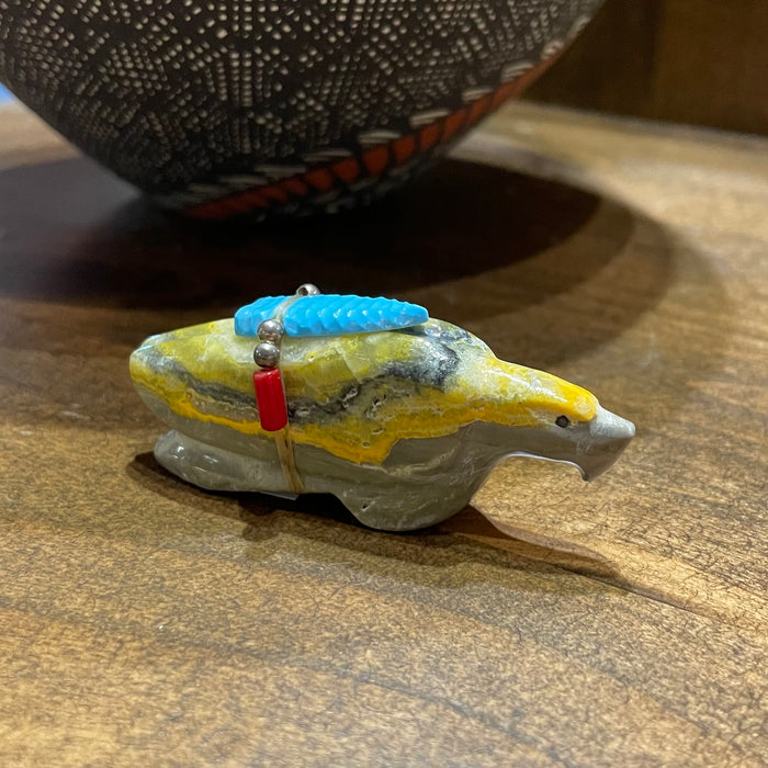 Eagle Zuni Fetish of Bumblebee Jasper, by Todd Westika
