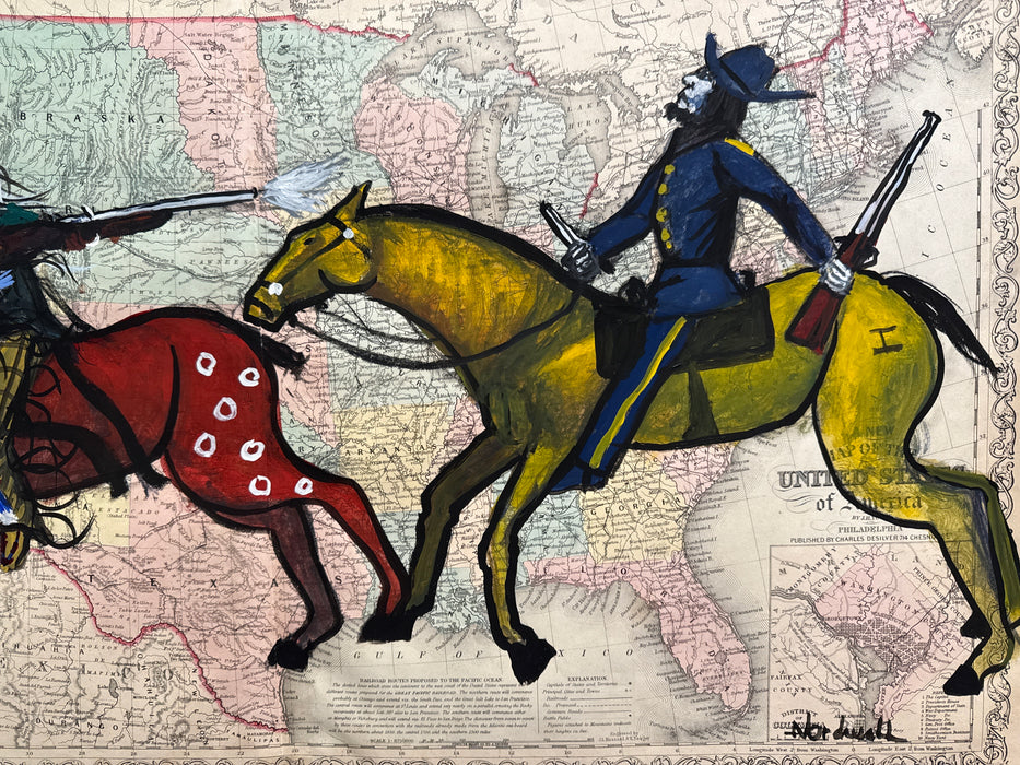 A Good Shot, 1855 United States Map, by Raymond Nordwall Pawnee