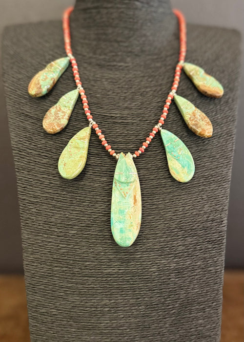 Corn Maidens Turquoise Necklace, by Todd Westika