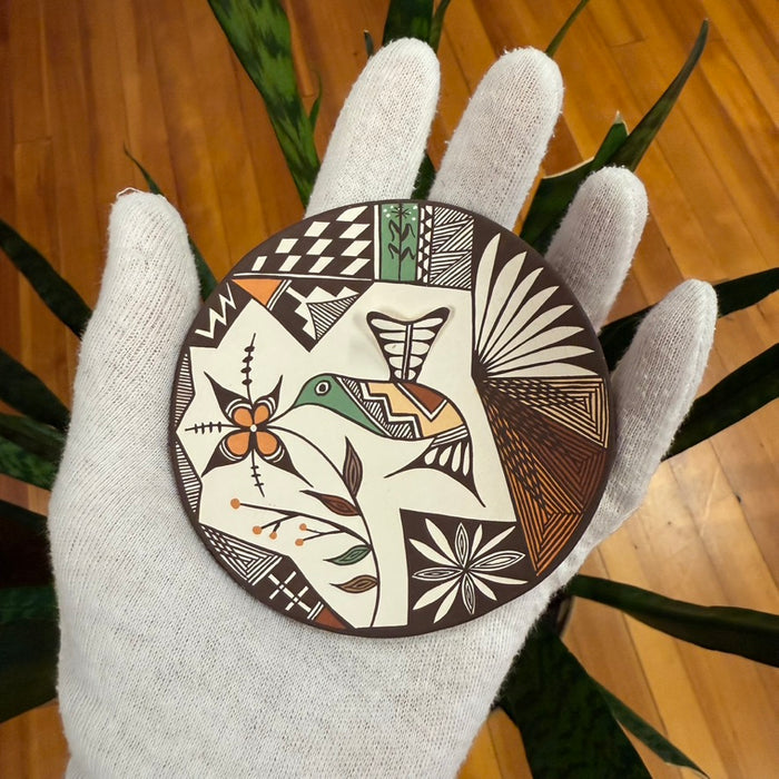 Acoma Fine Line Pottery Hummingbird Plate, by Carolyn Concho