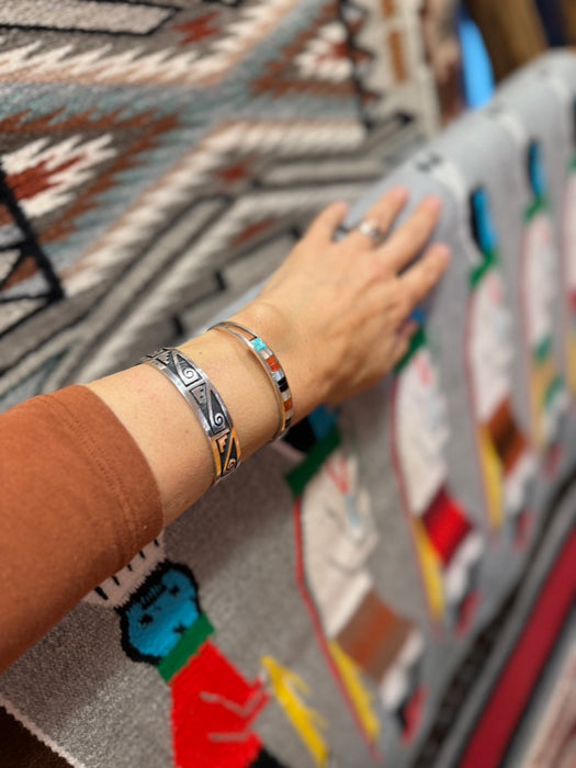 Silver Overlay Hopi Bracelet, by Steward Dacawyma