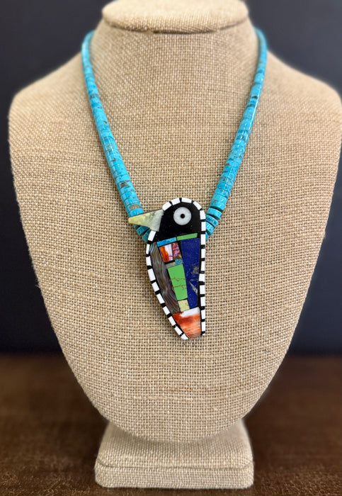 Abalone Breasted Hummingbird Necklace, by Mary L. Tafoya