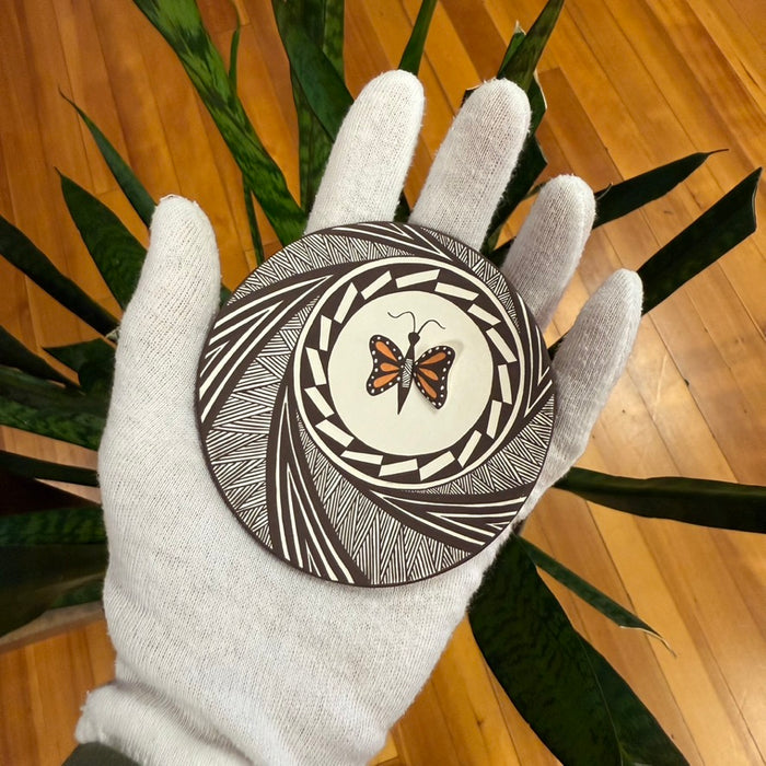Acoma Fine Line Pottery Butterfly Plate, by Carolyn Concho