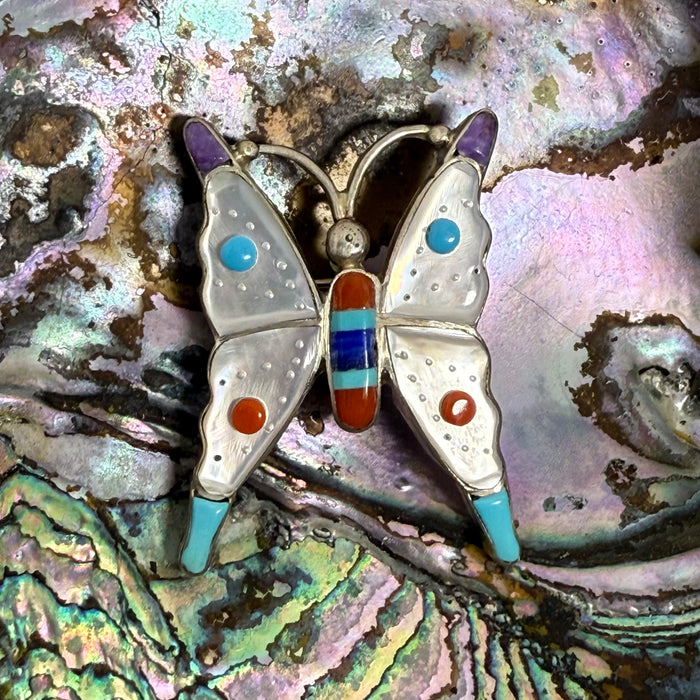 Zuni Butterfly Pin or Pendat, by Pascal Natewa