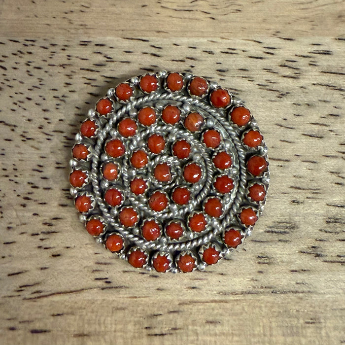 Cluster Work Zuni Brooch or Pendant, by Randy Hooee