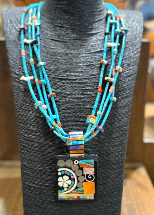 Heishi and Mosaic Inlay Treasure Necklace, by Mary L. Tafoya