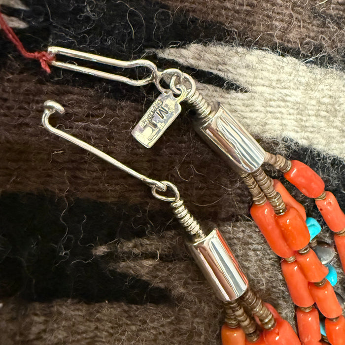 Natural Coral Turquoise Necklace, by Marie Lee