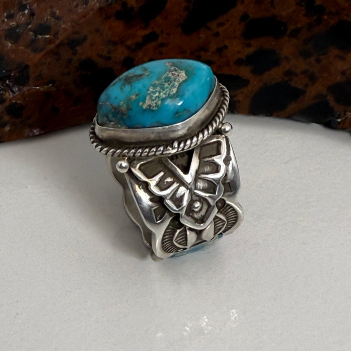 Old Style Navajo Turquoise Ring, by Darrell Cadman