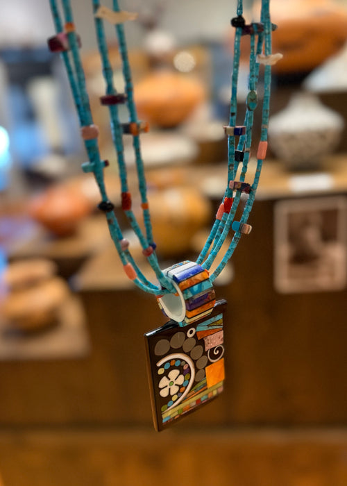 Heishi and Mosaic Inlay Treasure Necklace, by Mary L. Tafoya