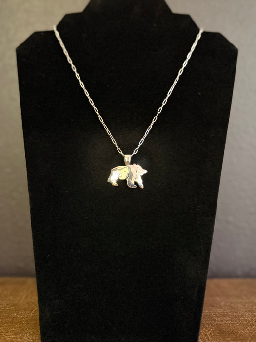 Little Bear Hopi Silver Pendant, by Kana Honanie