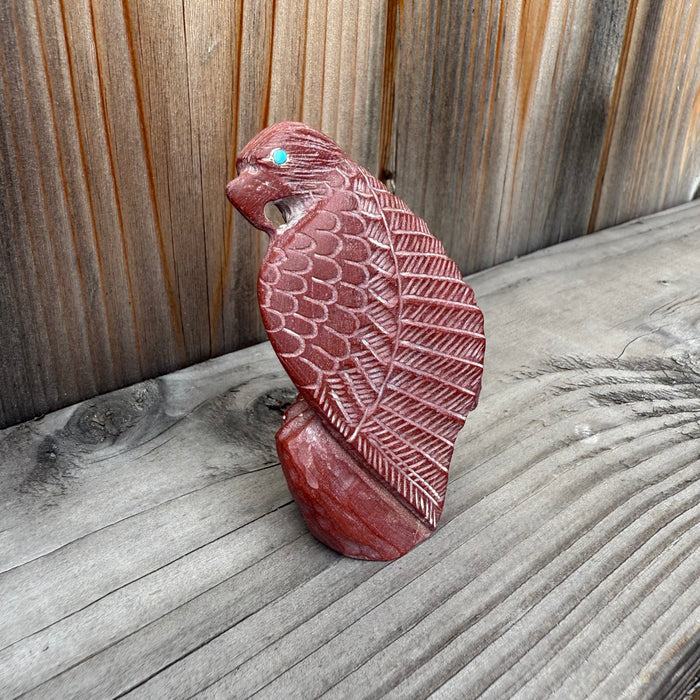 Zuni Eagle Fetish Carving, by Derrick Kaamasee