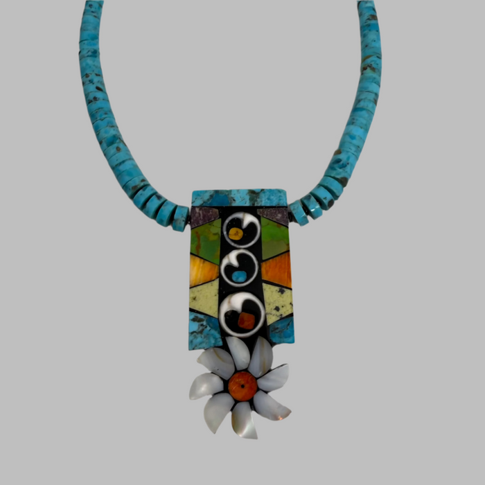 Blossom Nebula Inlay Necklace, by Mary L. Tafoya