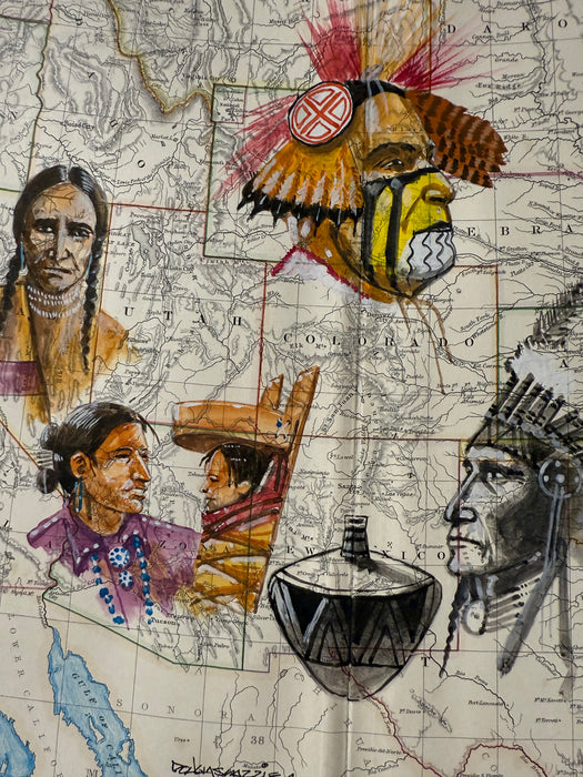 Indigenous People, 1880 Western States Map, by Douglas Yazzie