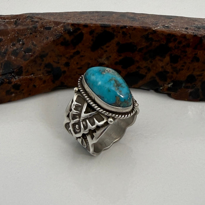 Old Style Navajo Turquoise Ring, by Darrell Cadman