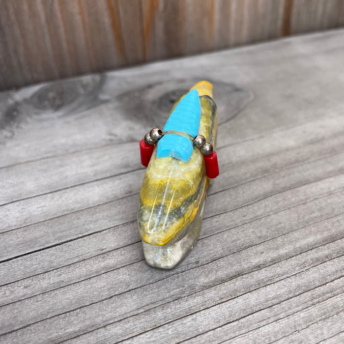 Eagle Zuni Fetish of Bumblebee Jasper, by Todd Westika