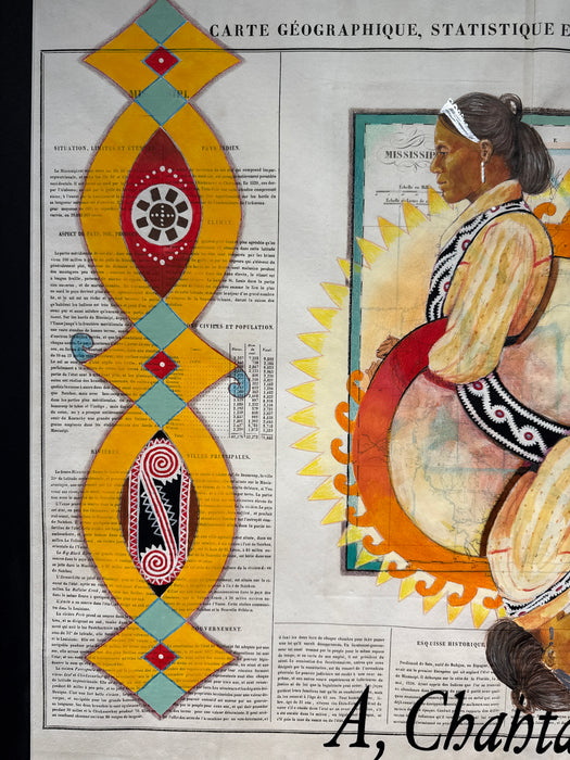 Yes, I am Choctaw, 1825 Mississippi Map, by Karen Clarkson