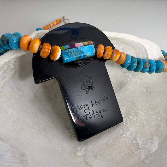 Mosaic Figural Inlay Necklace, by Mary L. Tafoya