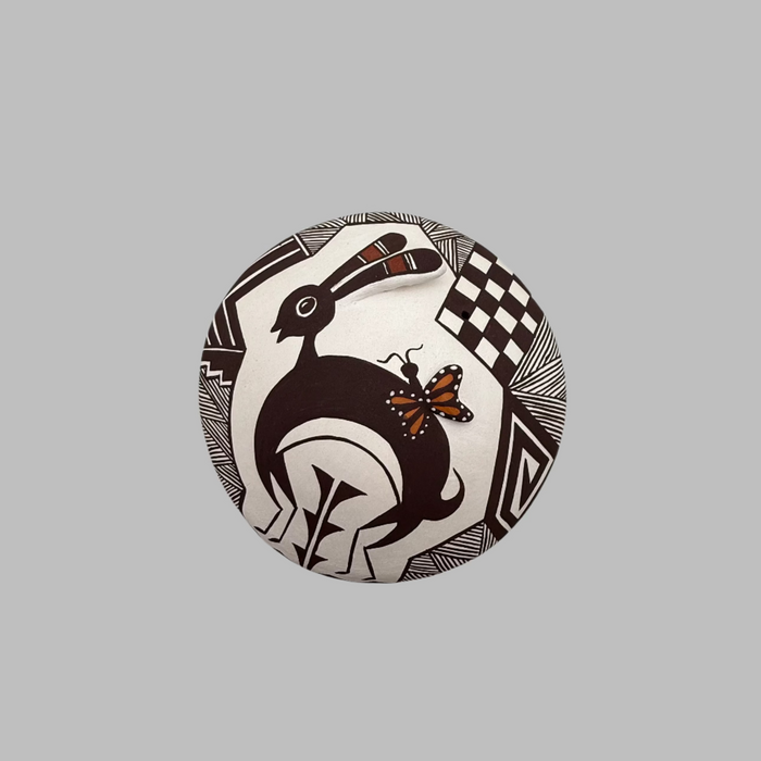 Rabbit and Butterfly Acoma Seed Pot, by Carolyn Concho