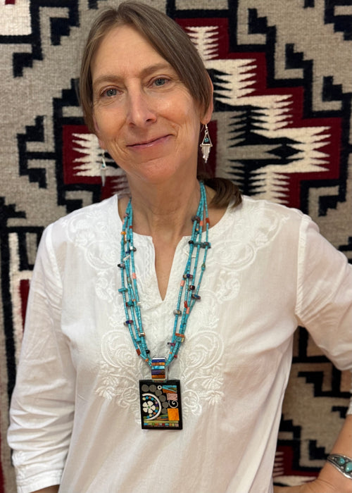 Heishi and Mosaic Inlay Treasure Necklace, by Mary L. Tafoya