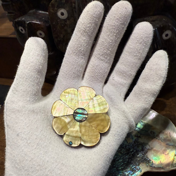 Golden Orbit Brooch Pin, by Mary L. Tafoya
