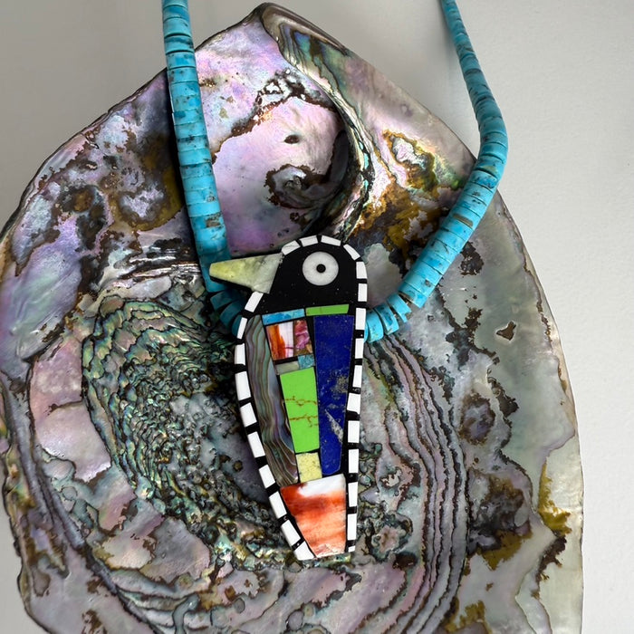 Abalone Breasted Hummingbird Necklace, by Mary L. Tafoya