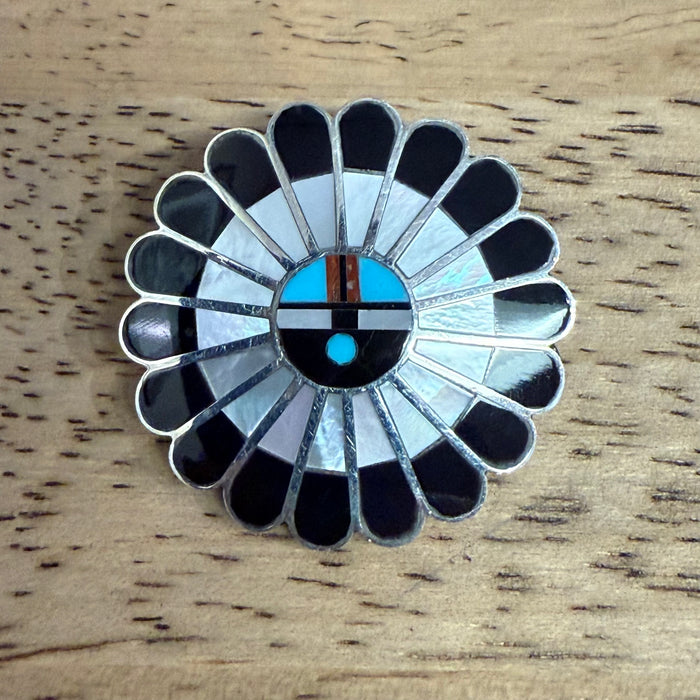 Zuni Sun Face Pin/Pendant, by Aprilene Unkenstine