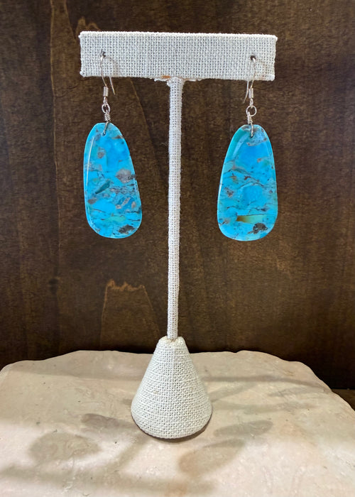 Turquoise Tab Earrings, by Mary Tafoya