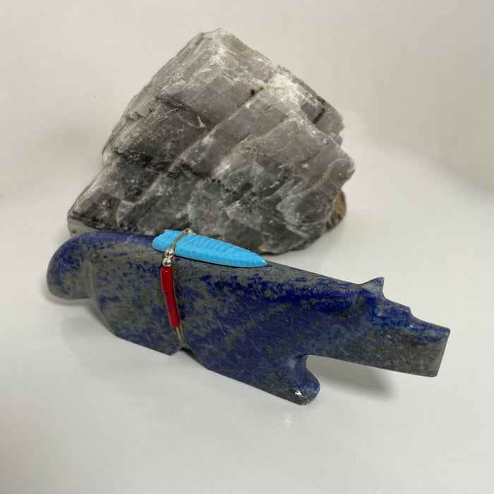 Blue Lapis Hunter's Coyote, Zuni Fetish, by Todd Westika