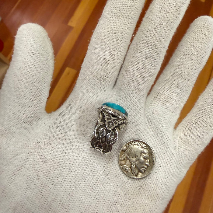 Old Style Navajo Turquoise Ring, by Darrell Cadman