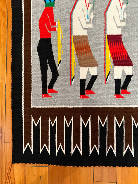 Yei Bi Chei Navajo Rug, Marie Peshlakai