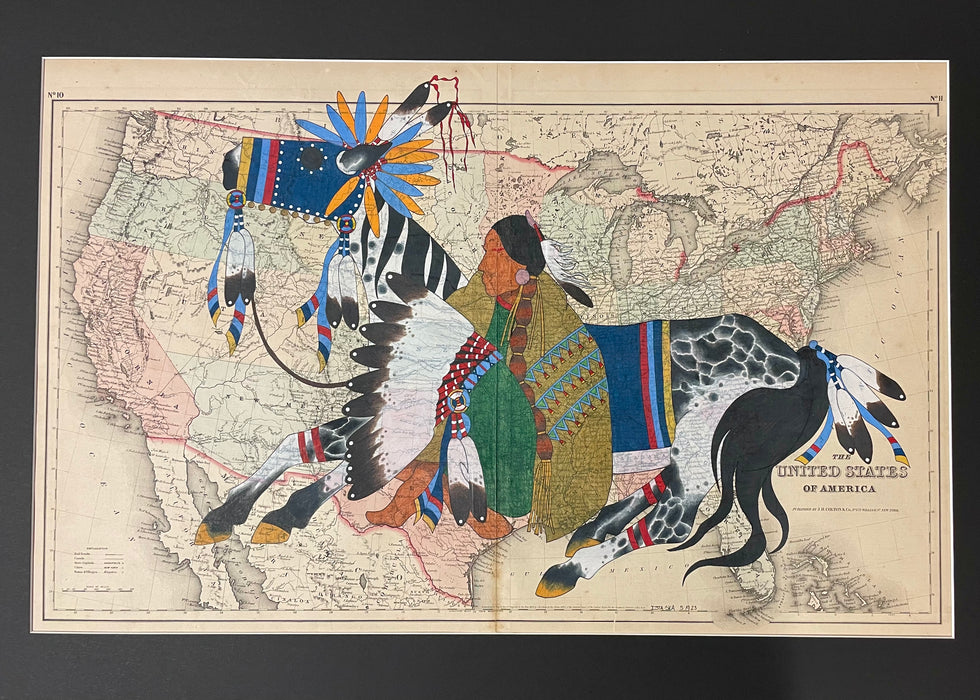 She Waits For Him, 1855 Map, by Travis Blackbird