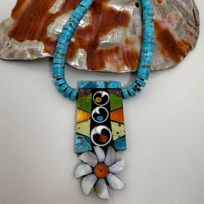 Blossom Nebula Inlay Necklace, by Mary L. Tafoya