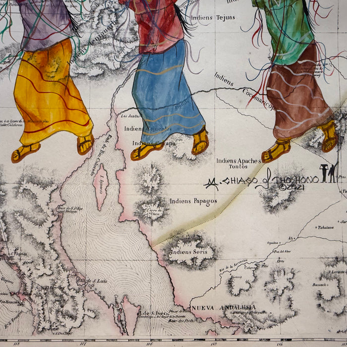 Tohono O'Odham Basket Dance, 1825 Map, by Michael Chiago Sr.