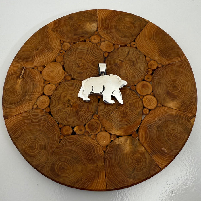 Little Bear Hopi Silver Pendant, by Kana Honanie