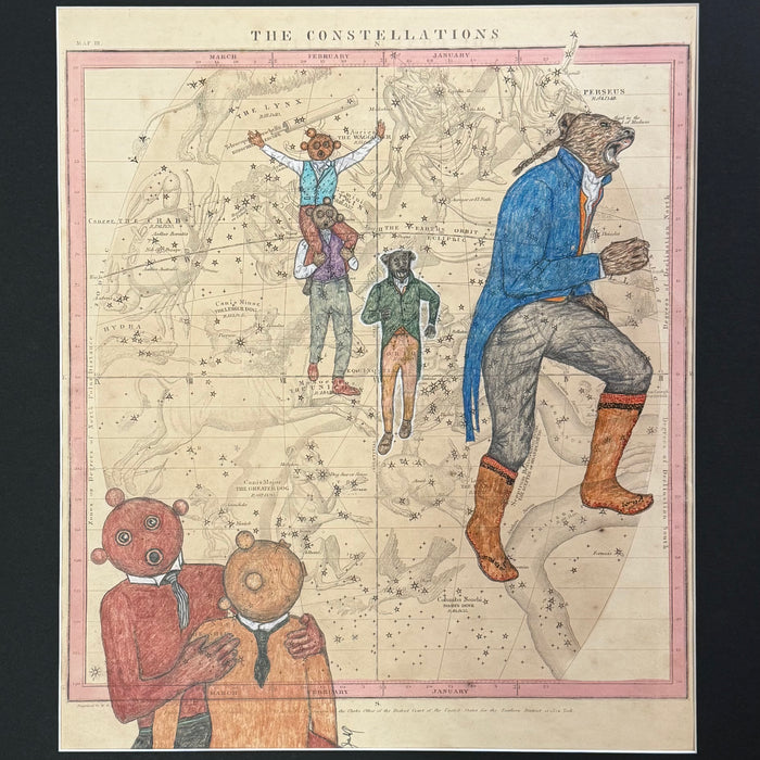 Bright Teeth and The Great Bear, 1856 Celestial Map, by Julia Arriola