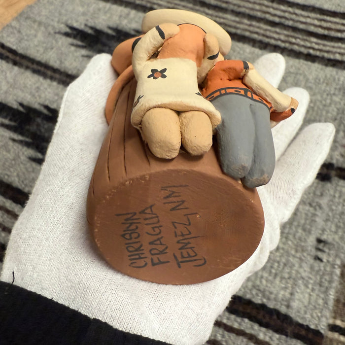 Standing Jemez Pueblo Storyteller Clay Doll, by Chrislyn Fragua
