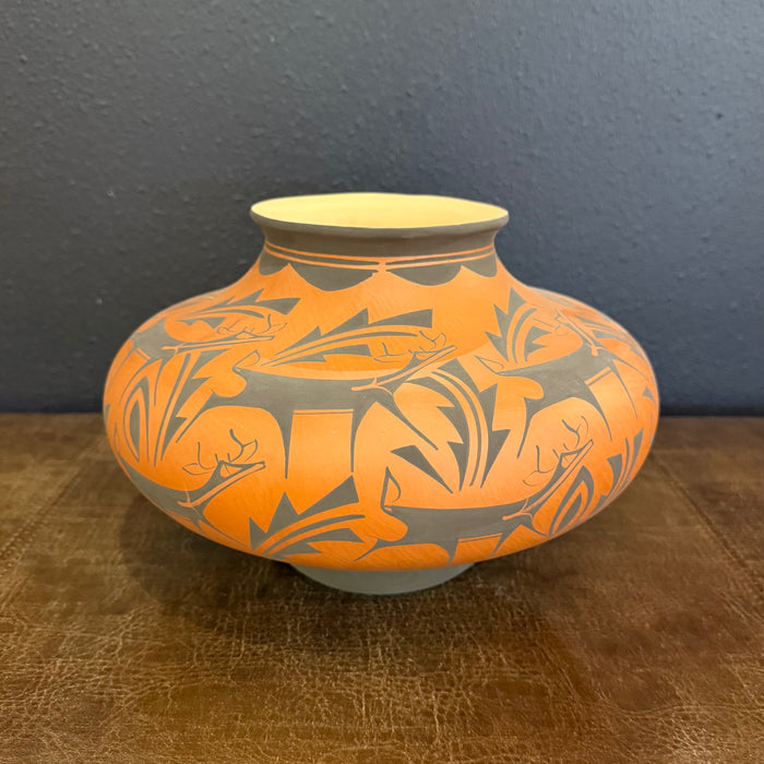 Black on Redware Deer Pot, by Anderson Peynetsa