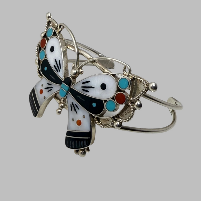 Zuni Inlay Butterfly Bracelet, by Lyndon Ahiyite