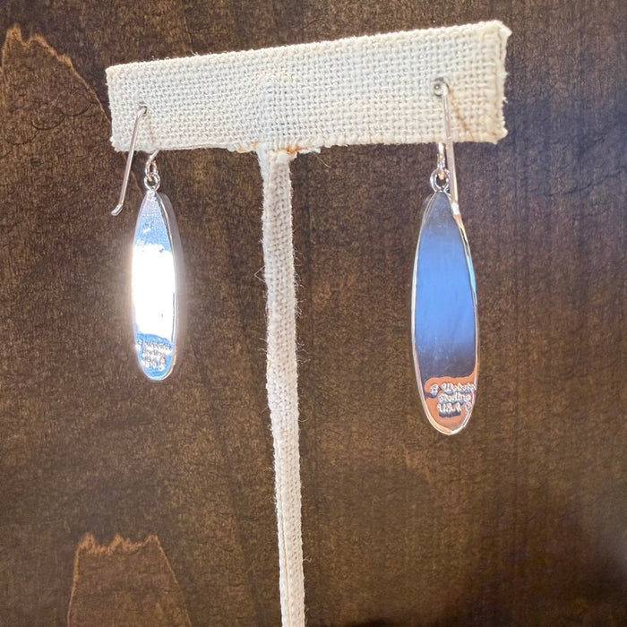 Handcrafted Navajo Turquoise and Silver Earrings, by Cathy Webster