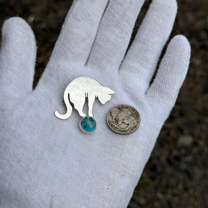 On Top of the World Cat Pin, by Ivan Howard