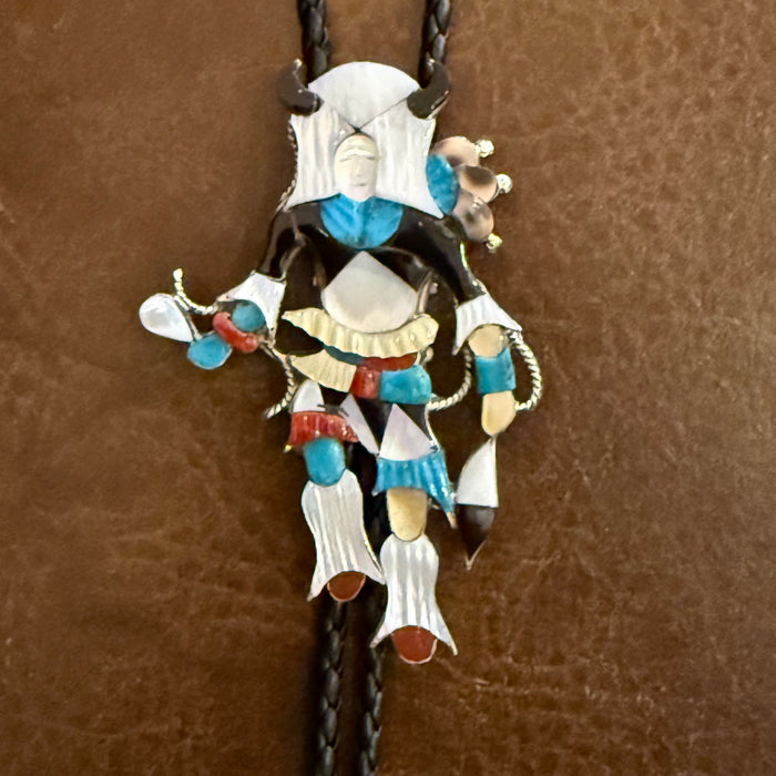 White Buffalo Dancer Bolo Tie, by Jonathan Beyuka