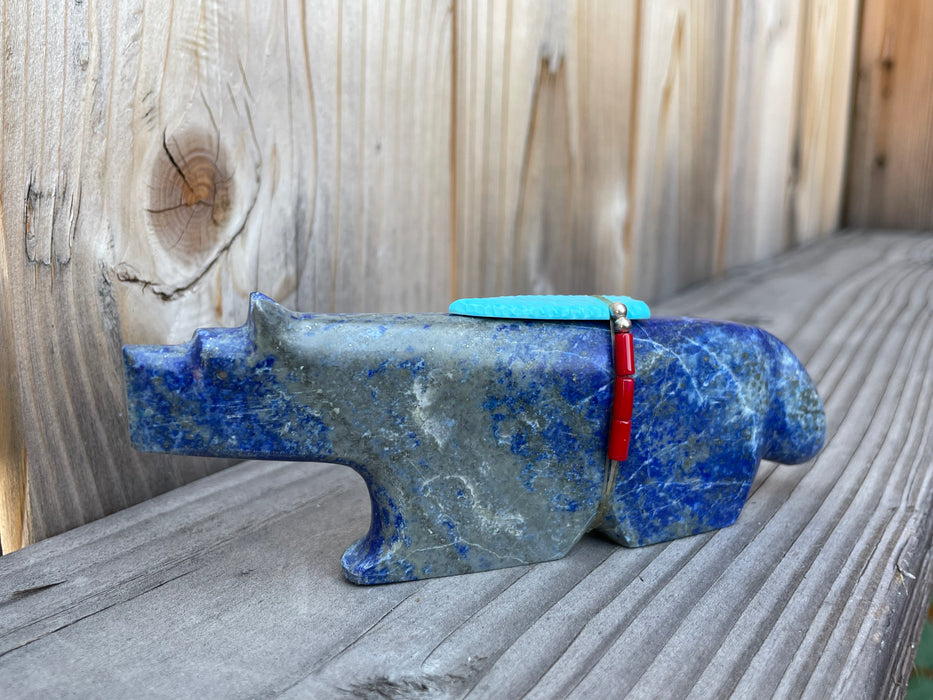 Blue Lapis Hunter's Coyote, Zuni Fetish, by Todd Westika