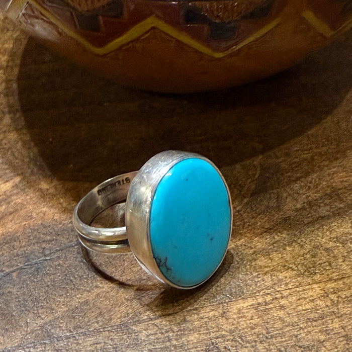 Royston Turquoise and Silver Ring, by Mary and Everett Teller