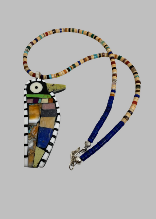 Hummingbird on Heishi Necklace, by Mary L. Tafoya