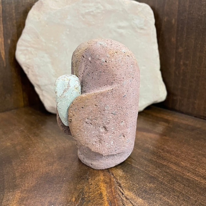 Owl & Owlet Stone Carving Fetish, by Salvador Romero