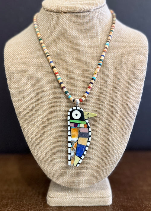 Hummingbird on Heishi Necklace, by Mary L. Tafoya