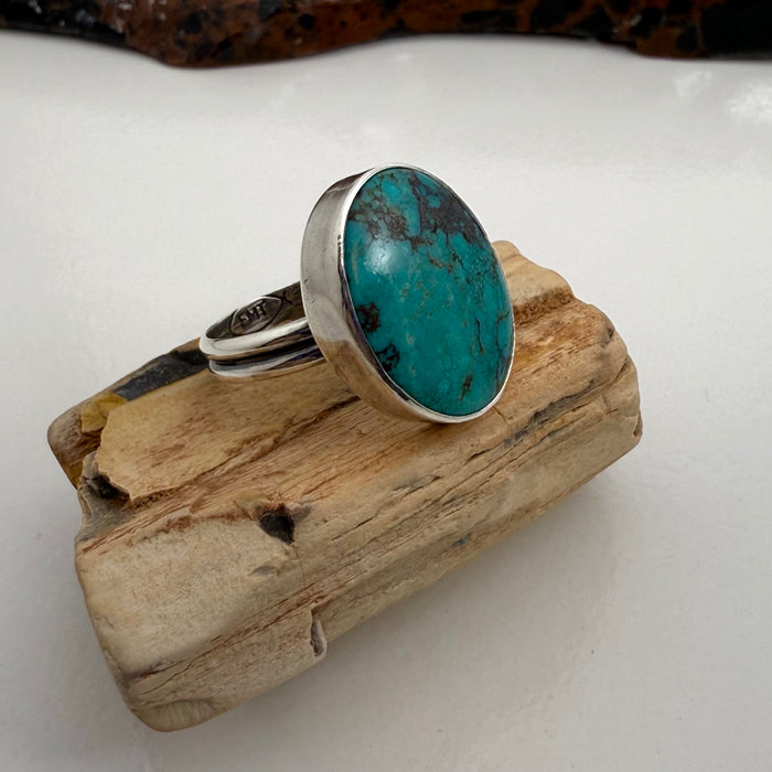 Royston Turquoise and Silver Ring, by Mary and Everett Teller